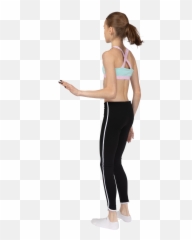 Three - Quarter Back View Of A Teen Girl In Sportswear Emoji,Raised Hand Girl Emoji