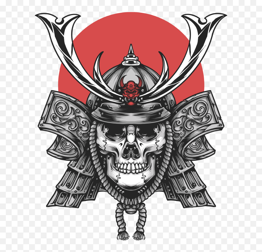 Samurai Skull T Shirt Template Vector Emoji,Skull Emoticon