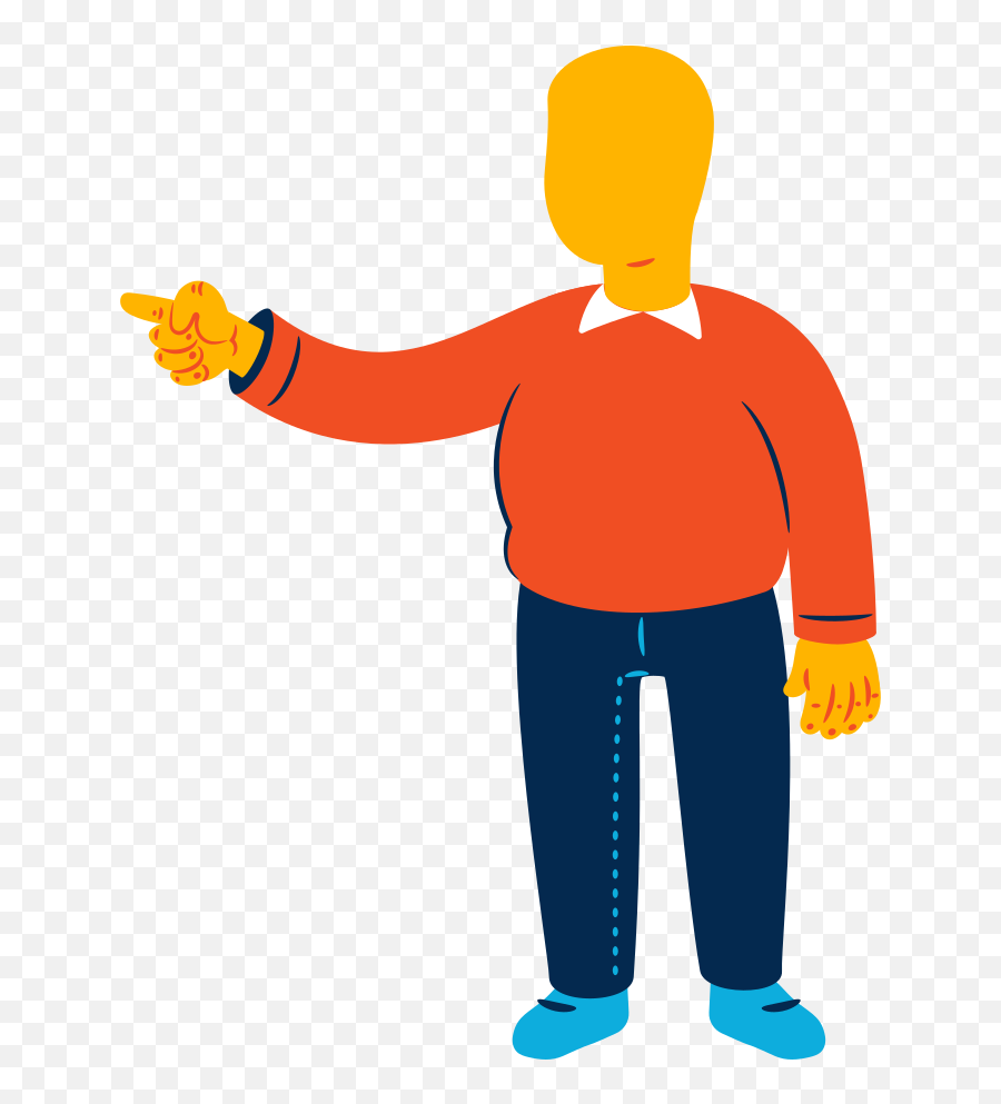 Chubby Man Pointing Illustration In Png Svg Emoji,Standing Boy Emoji