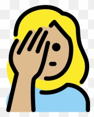 Woman Facepalming Emoji Clipart - Hair Design,Woman Facepalming Emoji