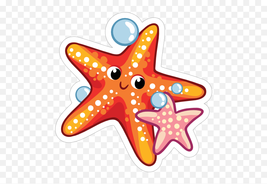 Orange And Pink Starfish Sticker - Starfish Cartoon Emoji,Starfish Emoji
