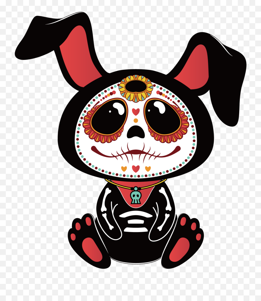 Los Muertos Clipart - Dibujos Dia De Muertos Png Emoji,Emoji Halloween