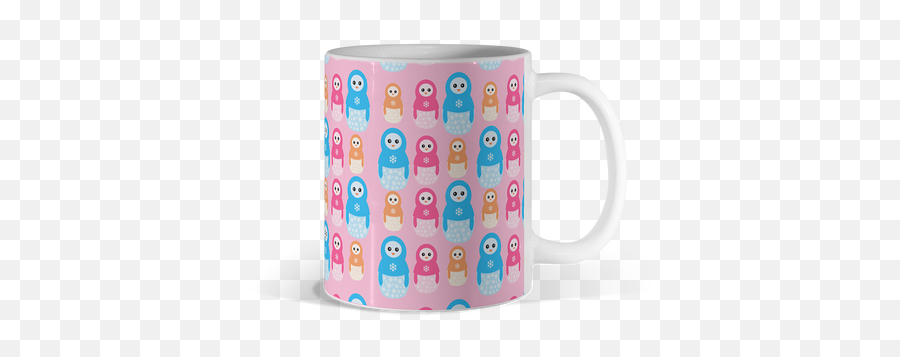 Pink Penguin Mugs - Serveware Emoji,Pussyhat Emoticon