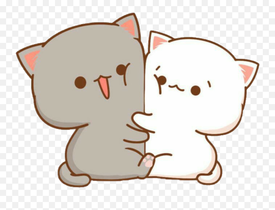 The Most Edited Abraco Picsart - Couple Cat Cartoon Emoji,Abraço Emoticon
