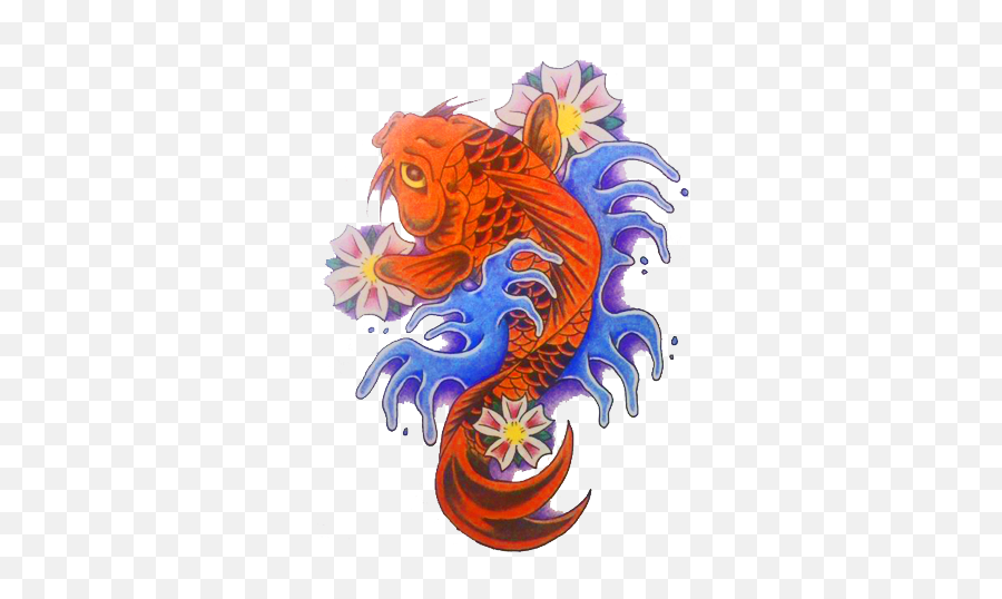 Koi Fish Tattoo Fish Tattoos Tatoos Flash Design - Koi Japanese Koi Tattoo Png Emoji,Model With Emoji Tattoo