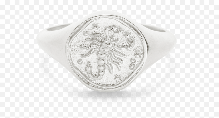 Scorpio Signet Ring Silver - Solid Emoji,Emotion Ring White