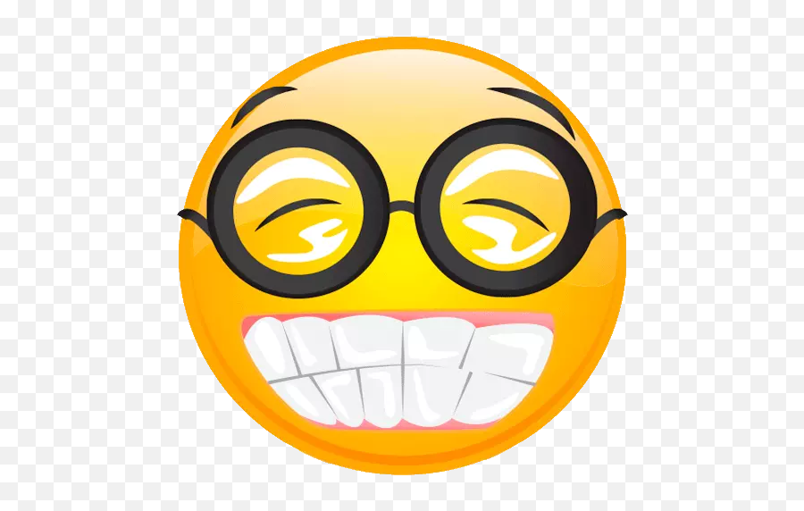 Cute Emoji 4 - Emoji Smiley Face Wit Specs,English Bulldog Emoji