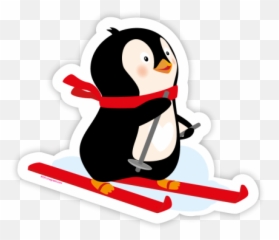 Penguin - Cute Art Penguin Skiing Emoji,Pinguin Emoji