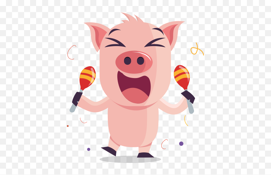 Celebration Stickers - Free Birthday And Party Stickers Maraca Emoji,Pig And Person Emoji
