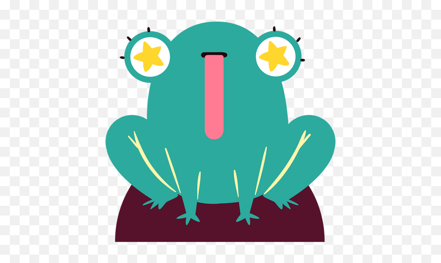 Frog Starry Eyes Character Transparent - Dibujo Rana Png Emoji,What Is Coffee Frog Emoji