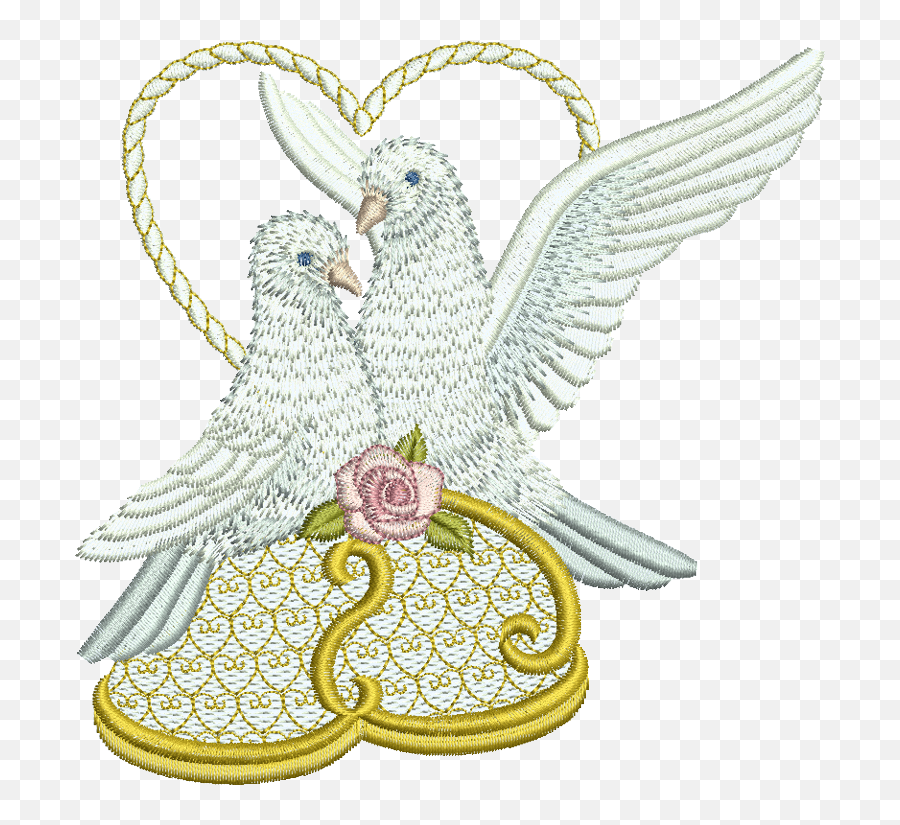Love Birds - Small Dove Embroidery Design Emoji,Love Birds Emoji