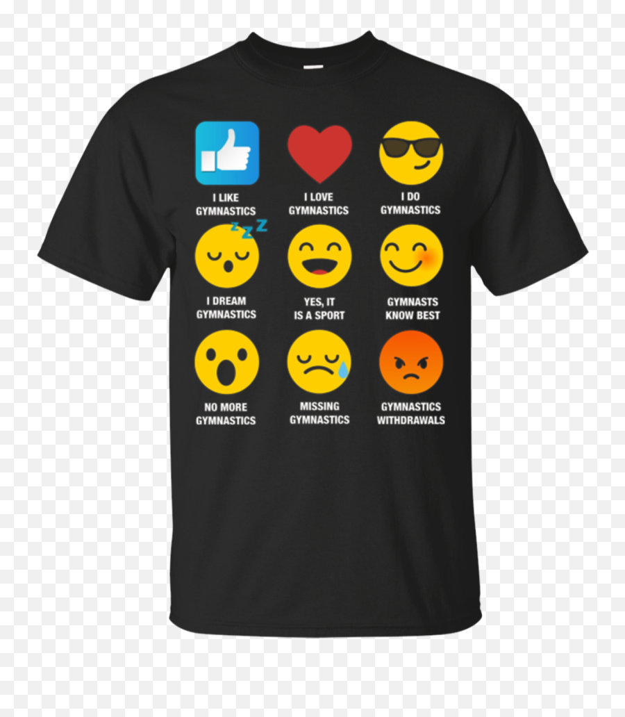 I Love Gymnastics Emojis Emoticons Graphic Tee Shirts,Text Emojius