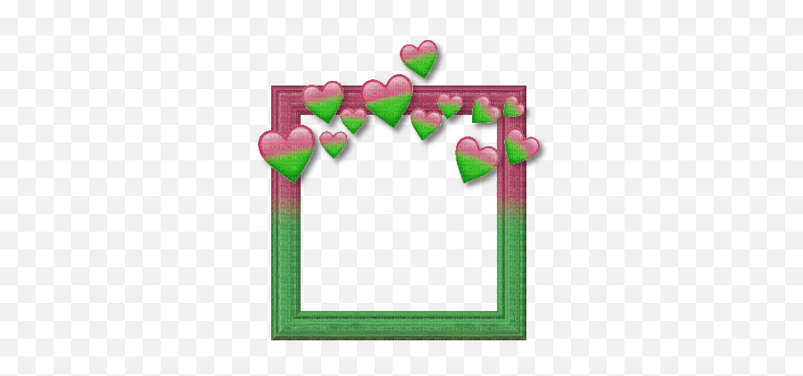 Pinkgreen Frame Pink Green Heart Emoji Frame,Flower And Heart Emoji