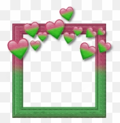 Pinkgreen Frame Pink Green Heart Emoji Frame,Flower And Heart Emoji