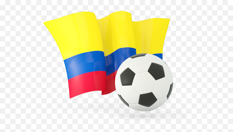 Football With Waving Flag Illustration Of Flag Of Colombia Emoji,Soccer Ball Emoji