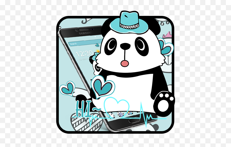 Blue Cute Panda Theme Mobile Wallpaper U2013 Aplikace Na Google Play - Lucu Panda Biru Emoji,Plug Emoji Hat