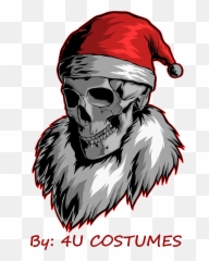 Santa Skull Art - Fictional Character Emoji,Human Emotion Tree Art Design Art