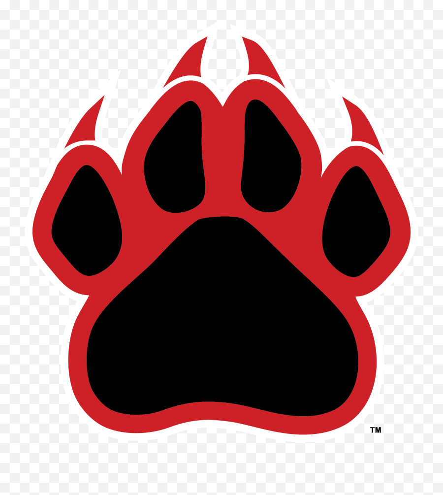 Red Paw - Outline Transparent Wolf Paw Print Emoji,Tiger Paw Emoticon