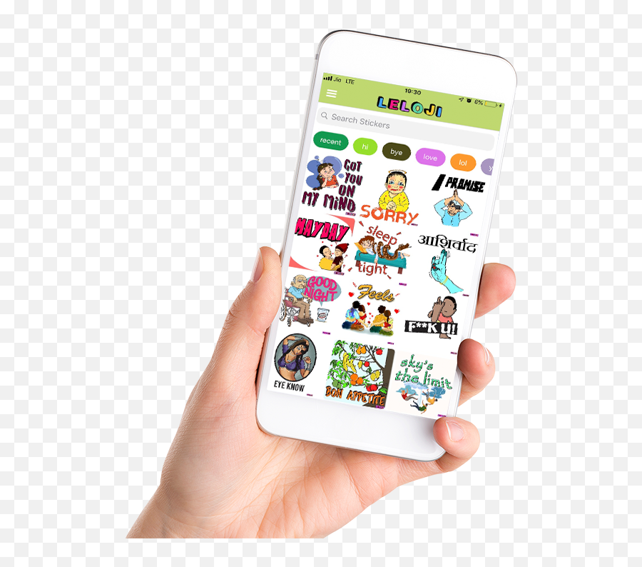 Leloji - Transparent Bg Hand Holding Phone Png Emoji,Designing Stickers And Emojis For The App Store