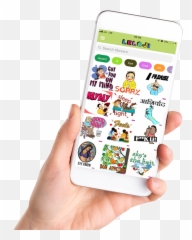 Leloji - Transparent Bg Hand Holding Phone Png Emoji,Designing Stickers And Emojis For The App Store