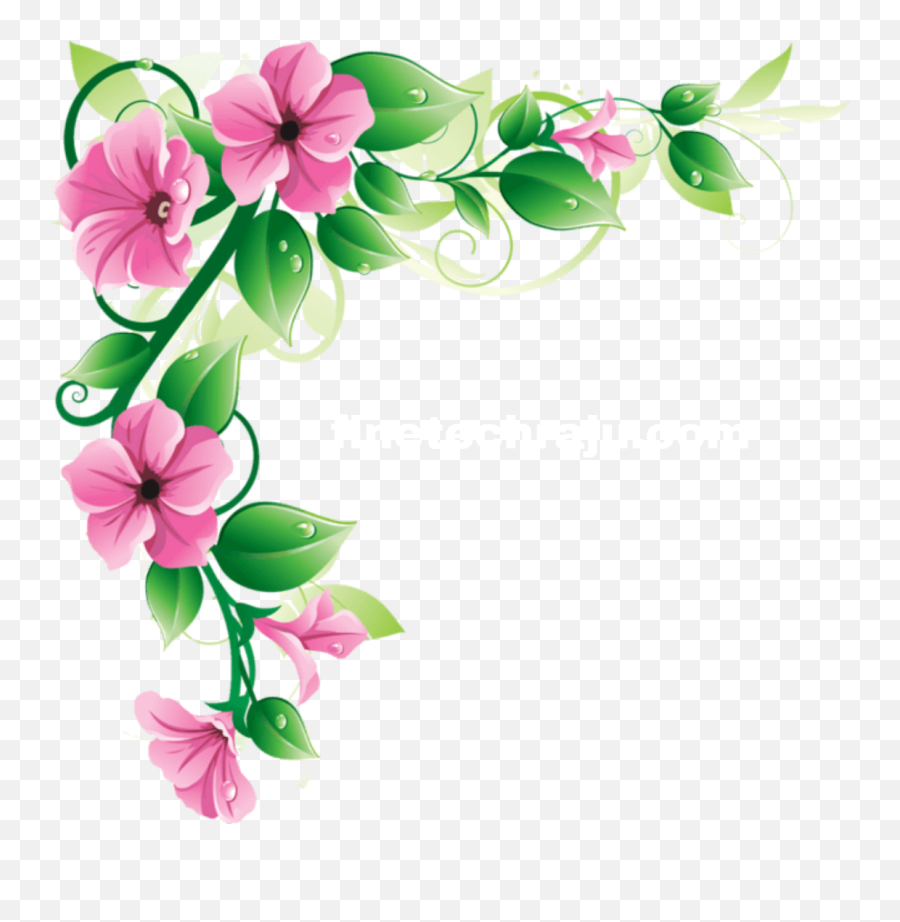 Flower Png Image Transparent Beautiful - Transparent Flower Border Design Png Emoji,Gean Emoji