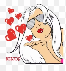 Download Figurinhas Memes Apaixonados - Cartoon Woman Sending Kiss Emoji,Imagens Emoticons Casal