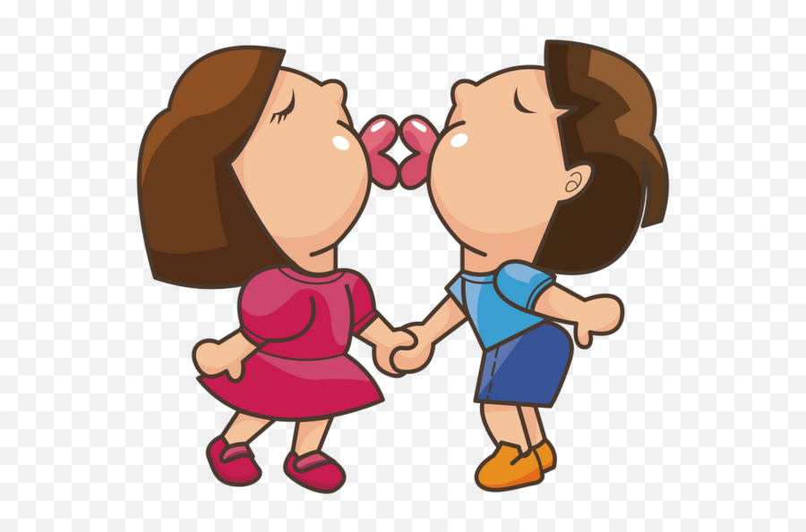 Cartoon Kiss Cheek For Valentines Day - 670x574 Emoji,Kiss Animation Emoticon