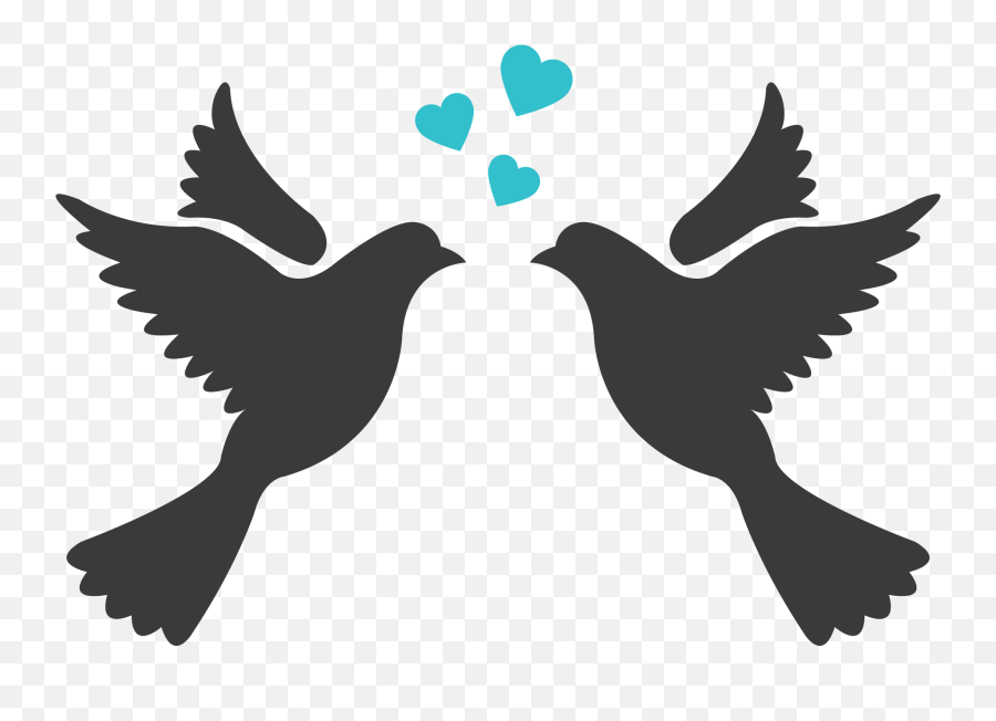 Lovebird Silhouette Drawing Clip Art - Love Bird Vector Png Emoji,Love Birds Emoji