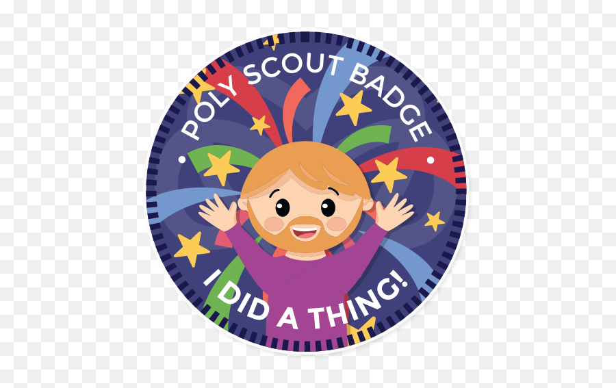 Poly Scout Badges Stickers For Whatsapp - Happy Emoji,Scout Emoji