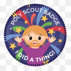 Poly Scout Badges Stickers For Whatsapp - Happy Emoji,Scout Emoji