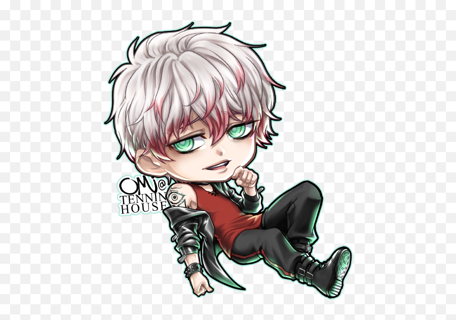 Fanart - Mystic Messenger Unknown Chibi Emoji,Mystic Messenger Ray Emoji