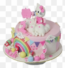 Pink Rainbow Birthday Cake Send Cake To Pakistan From Thailand Emoji,Birthday Cake Email Emoji