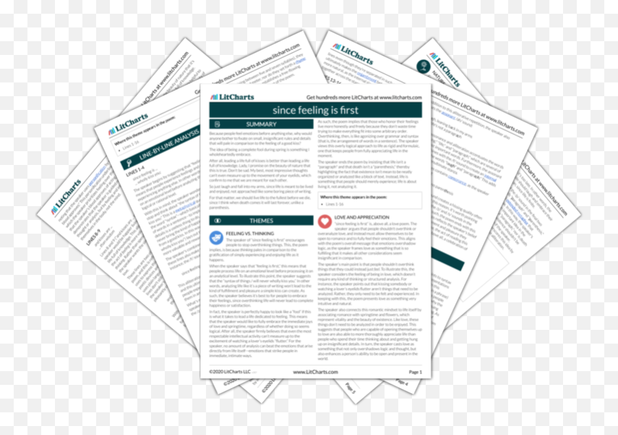 Since Feeling Is First Poem Summary And Analysis Litcharts - Man He Killed Questions And Answers Emoji,Emotion Definition