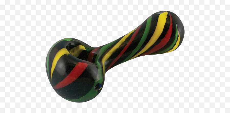 Spoon Pipe With Rasta Colored Stripes - Dog Toy Emoji,Rastafarian Emoji