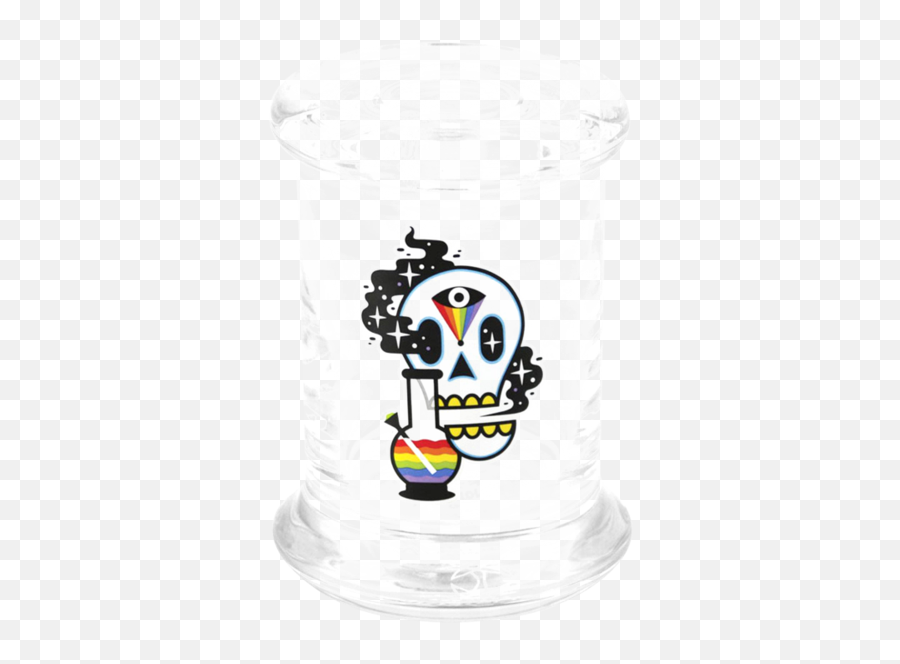 420 Science Cosmic Skull Pop Top Glass Jar - Serveware Emoji,Star And Money Emoji Pop