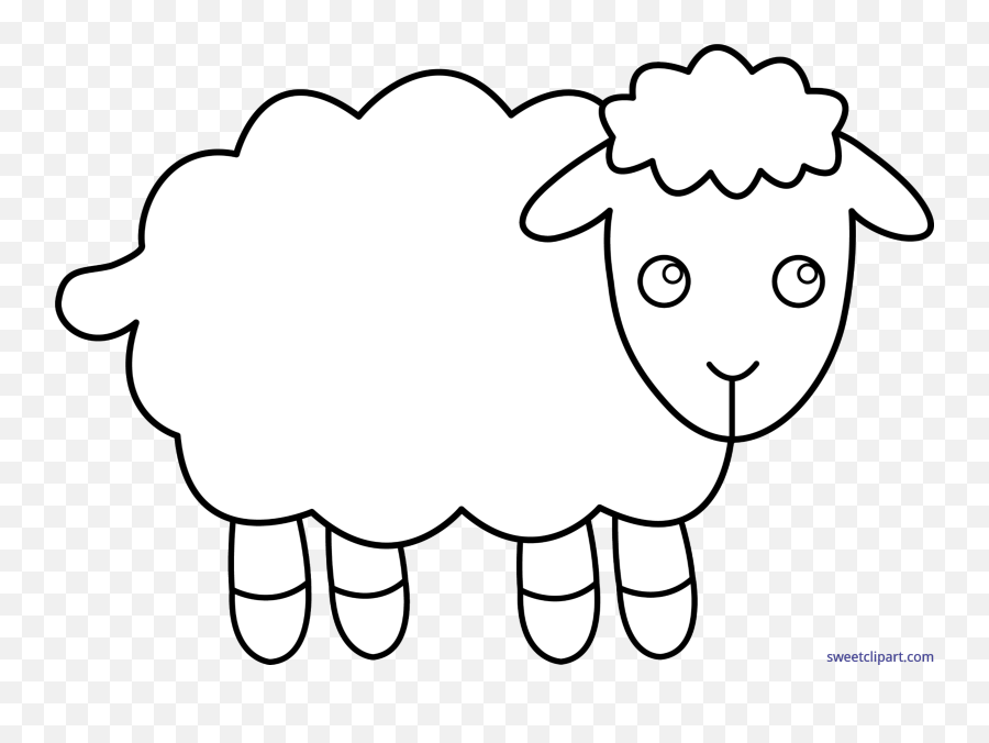 Sheep Lineart Clip Art - Sweet Clip Art Clipart Simple Sheep Outline Emoji,Sheep Emoticon