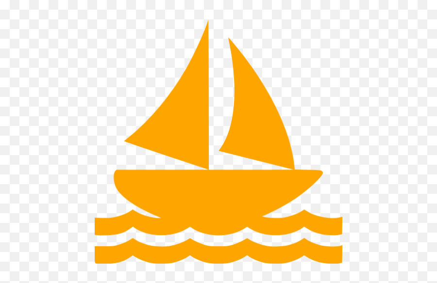 Orange Sail Boat Icon - Boat Icon Png Emoji,Sailing Emoticon