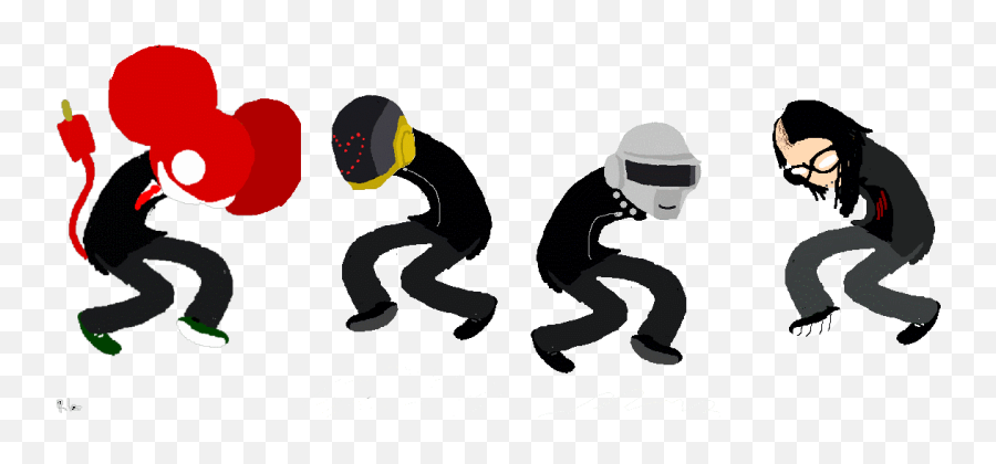 Electronic Music Daft Punk Gif - For Running Emoji,Skrillex Emoji