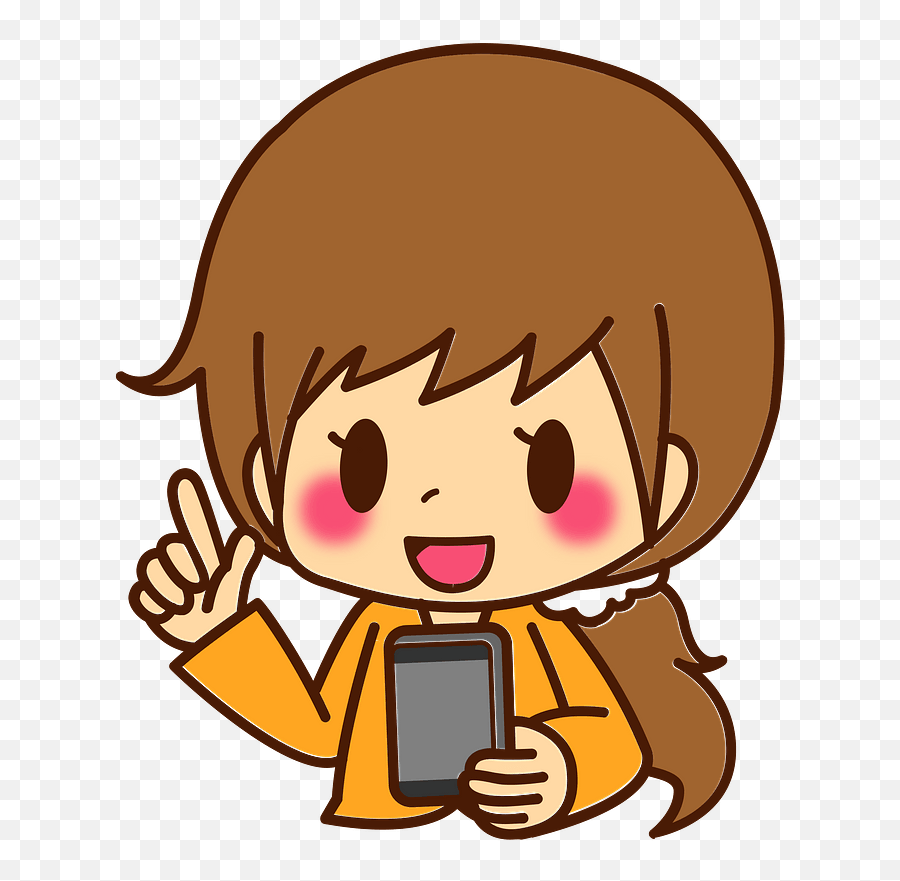 Woman Girl Smartphone Clipart - Woman Png Download Full Emoji,Facebook Asian Girl Emoji
