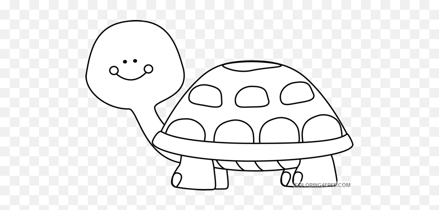 Turtle Coloring Pages Turtle Clip Printable Coloring4free - Black And White Turtle Clip Art Emoji,Sea Turtle Emoji