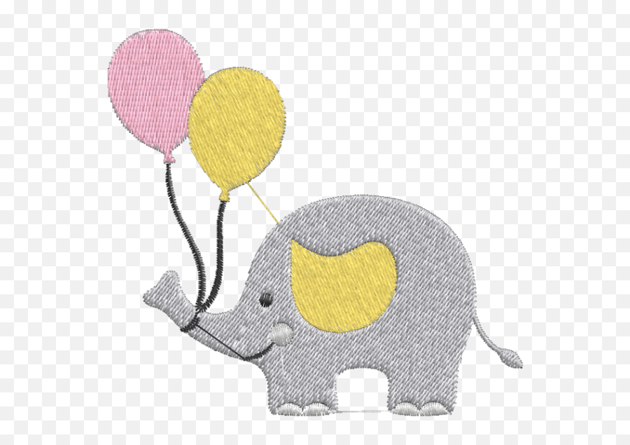 Matriz De Bordado Elefante Com Balões 2 Emoji,Emoticons Baloes