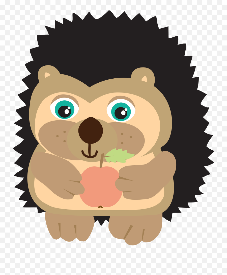 Cartoon Hedgehog Holding An Apple Clipart Free Download Emoji,3d Boar Emoji Angry