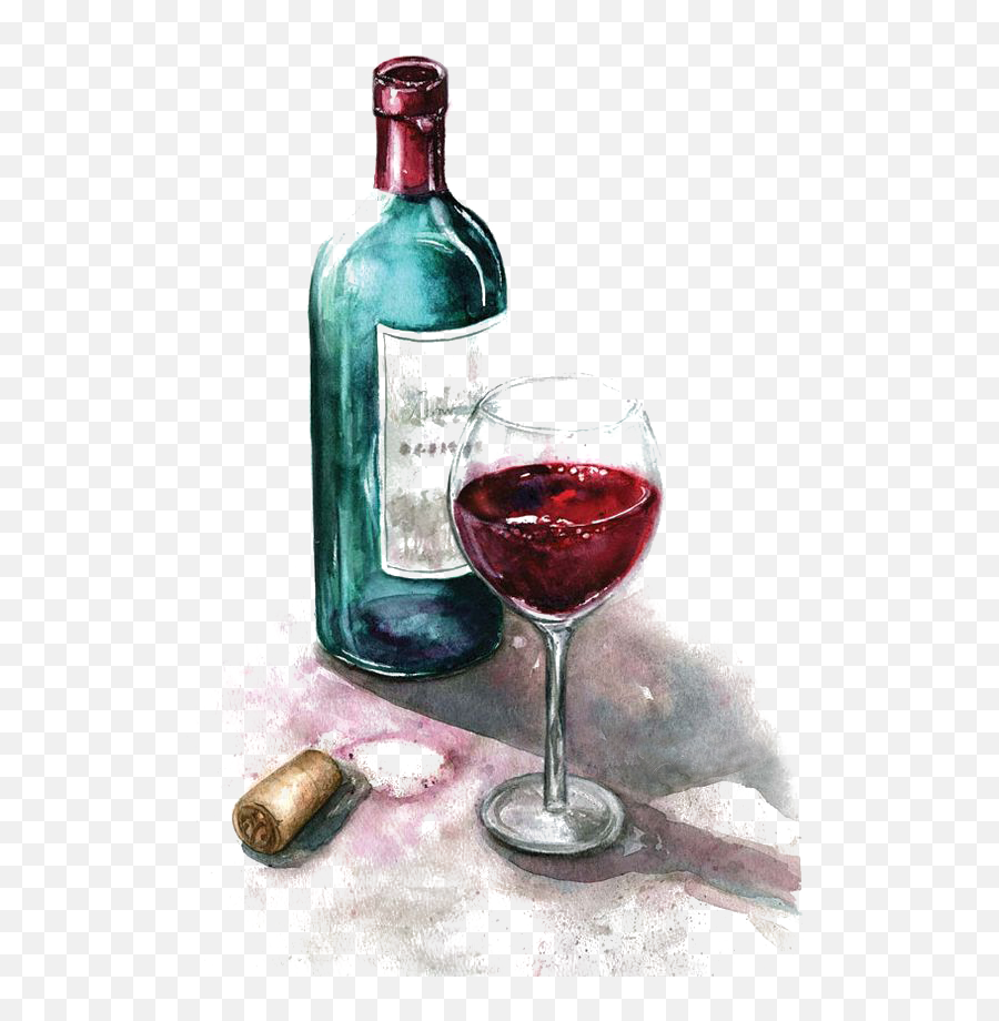 Download Of Watercolor Glass Painting Red Wine Clipart Png - Glass Watercolor Drawing Emoji,Wine Glass Emoticon