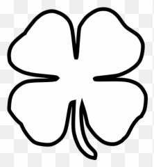Four - Outline Four Leaf Clover Clip Art Emoji,Black Clover Emoji