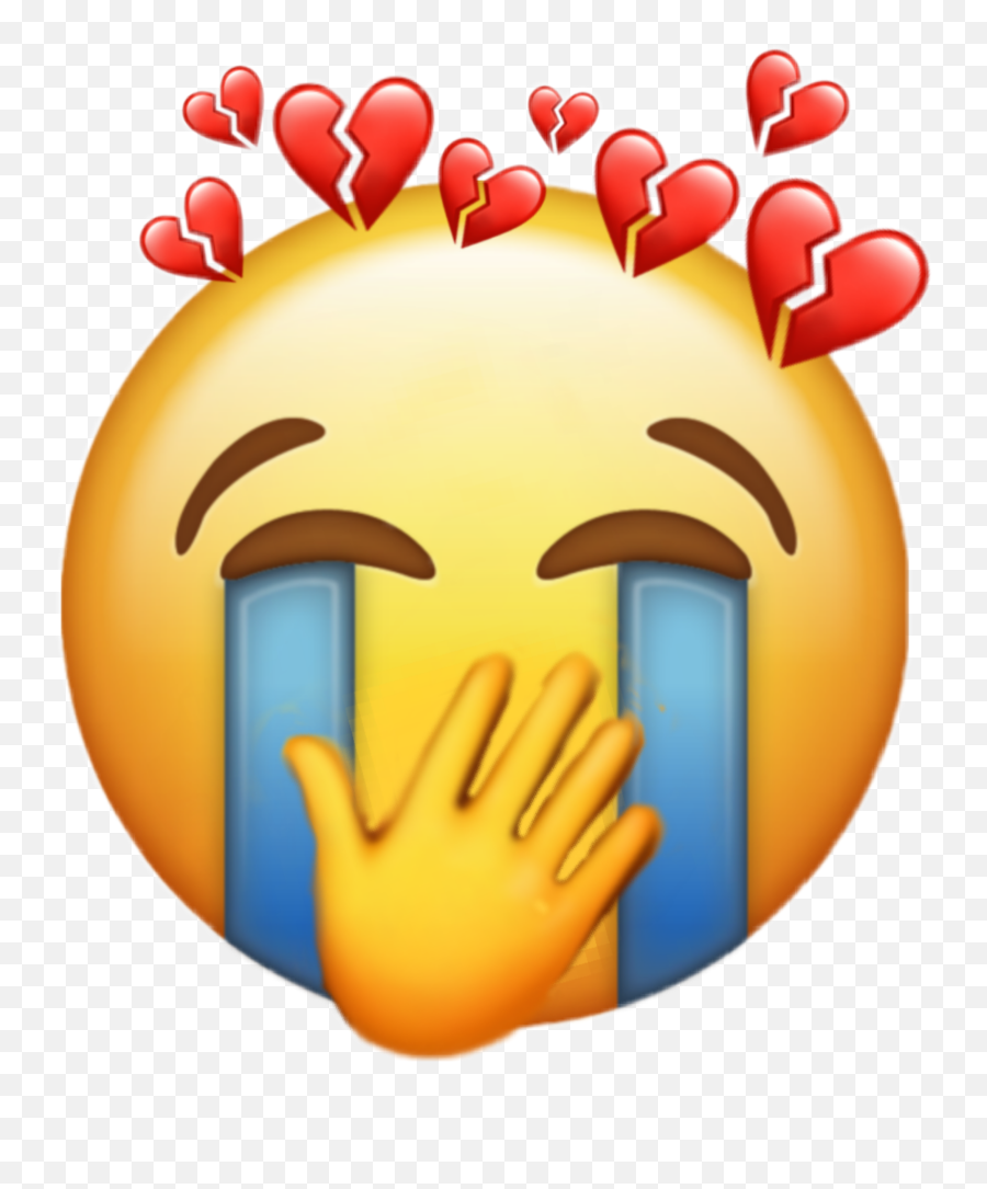 Emoji Cry Heartbroke Sticker - Emoji Iphone Sad Picsart,Heartbroke Emoji
