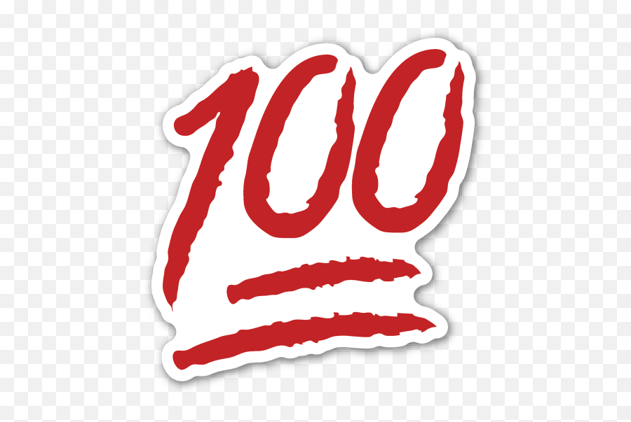 Hundred Points Symbol Emoji Stickers 100 Emoji Tumblr - 100 Emoji Sticker Png,Point Down Emoji