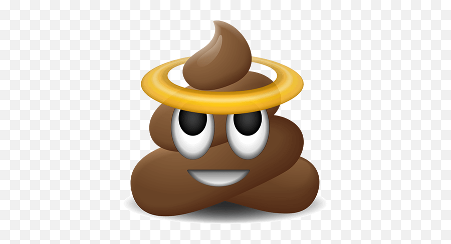 Poop Emoji Stickers Messages Sticker - 1 Poop Emoji With Poop Emoji With Halo,Halo Emoji