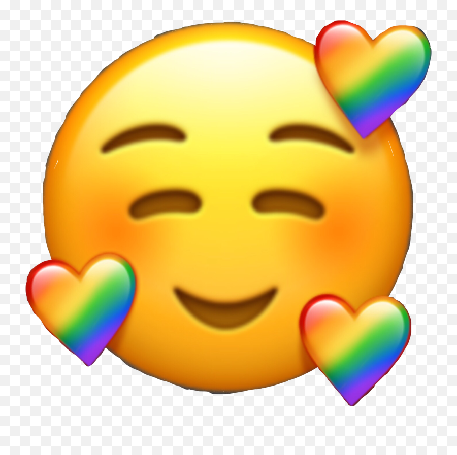 Rainbow Heart Emoji Sticker - Loving Emoji,Rainbow Emoji Face
