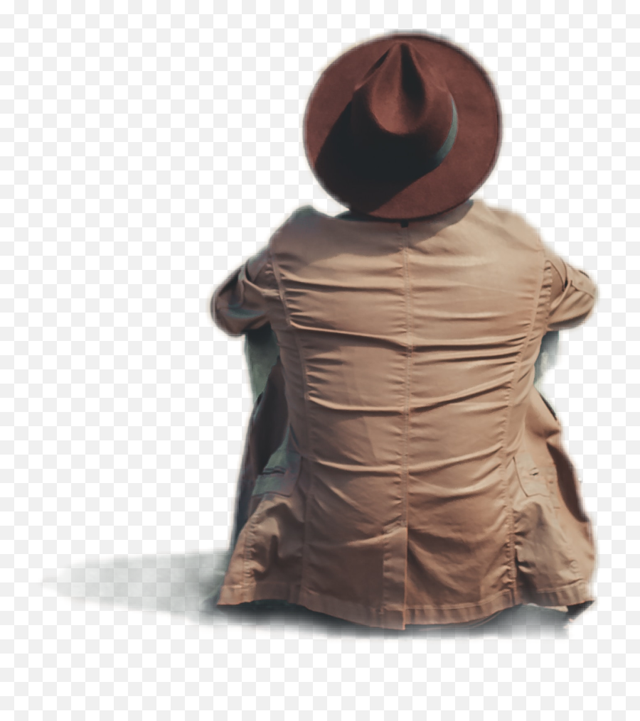 Male Back Hat Man Sitting Sticker By - Costume Hat Emoji,Cowboy Emoji Man