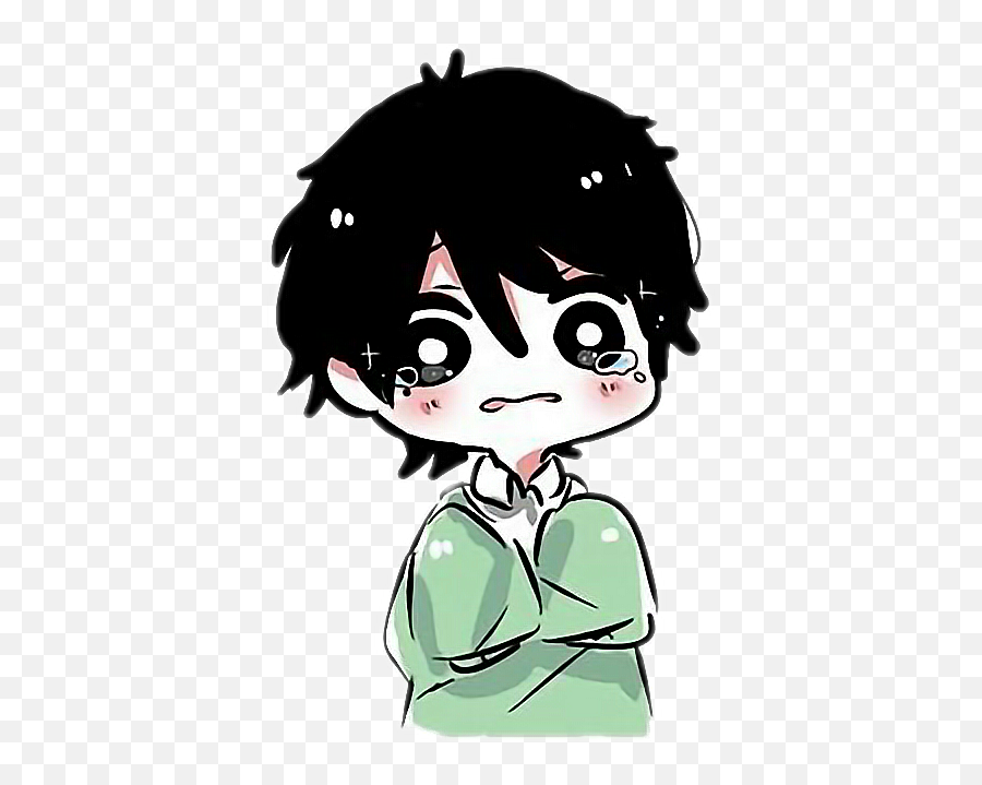 Pin - Cute Crying Anime Boy Emoji,Anime Depressed Emotion Face
